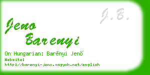 jeno barenyi business card