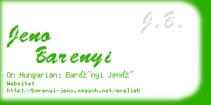 jeno barenyi business card